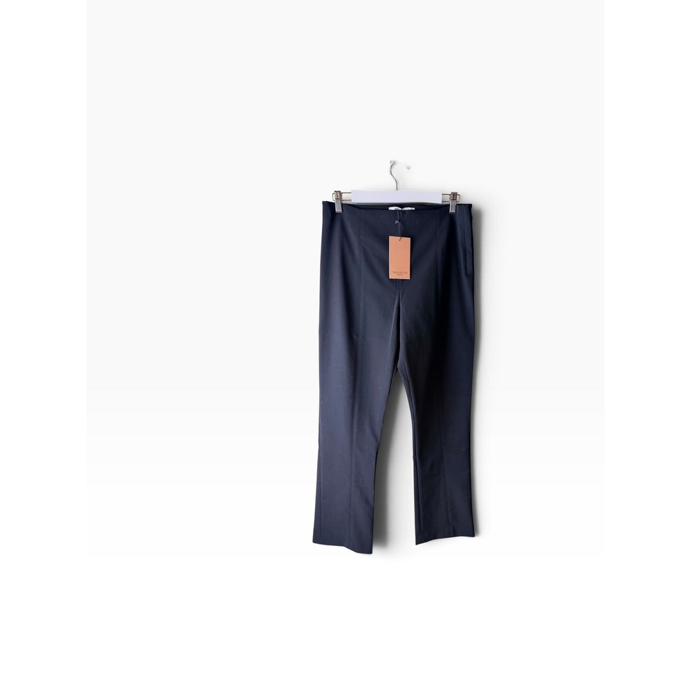 MM LaFleur Foster Pant Black High Rise Straight Leg Trousers Size 12 NEW
